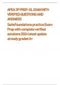 APEA 3P PREP-GL EXAM WITH VERIFIED QUESTIONS AND ANSWERS SuiteFoundations practice Exam Prep with complete verified solutions 2024 latest update already graded A&plus; 