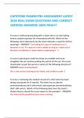 CAPSTONE PHARM PRE ASSESSMENT LATEST 2024 REAL EXAM QUESTIONS AND CORRECT VERIFIED ANSWERS 100% PASS!!!