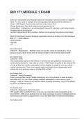 BIO 171 MODULE 1 EXAM 2024 Questions & Answers Already Graded A&period;