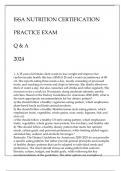 ISSA NUTRITION CERTIFICATION PRACTICE EXAM Q & A 2024&period;