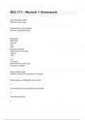 BIO 171 - Module 1 Homework Exam Questions & Answers Already Graded A&period;