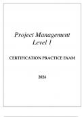 PROJECT MANAGEMENT LEVEL 1 CERTIFICATION EXAM 2024