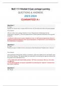BioD 151 Module 6 Quiz&ndash;portage Learning QUESTIONS & ANSWERS 2023&sol;2024 GUARANTEED A&plus; 