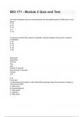BIO 171 - Module 2 Quiz and Test 2024 Questions & Answers Already Graded A&period;