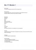 Bio 171 Module 1 Exam 2024 Questions & Completed Solutions&period;