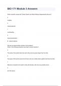 BIO 171 Module 3 Answers Exam Questions & Answers Already Graded A&period;