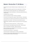 Module 1 Review Bio-171 UH Manoa Exam Questions With Completed Solutions&period;