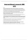 INTERNET BASED RESEARCH SBE CITILatest Questions and Answers with Explanations&comma; All Correct Study Guide&comma; Download to Score A