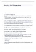 HCCA - CHPC Overview Questions and Answers 2024