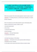 CAD&sol;CAM FINAL EXAM REVIEW &vert;  QUESTIONS & ANSWERS &lpar;VERIFIED&rpar; &vert;  LATEST UPDATE &vert; GRADED A&plus; &  PASSED