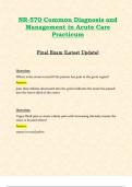 Midterm & Final Exams: NR570/ NR 570 (Latest 2024/ 2025 Updates STUDY BUNDLE WITH COMPLETE SOLUTIONS) Common Diagnosis & Management in Acute Care Practicum Reviews| Questions and Verified Answers| 100% Correct - Chamberlain