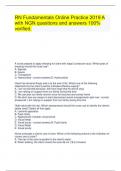 RN Fundamentals Online Practice 2019 A with NGN questions and answers 100&percnt; verified&period;