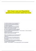   QAC Exam Laws and Regulations questions and answers latest top score.