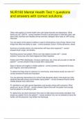 NUR180 Mental Health Test 1 questions and answers with correct solutions&period;