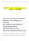    DMV Written Test CA 2022 questions and answers 100&percnt; verified&period;