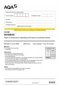 2023 AQA GCSE BUSINESS 8132&sol;2 Paper 2 Influences of marketing and finance on business activity Question Paper & Mark scheme &lpar;Merged&rpar; June 2023 &lbrack;VERIFIED&rsqb;