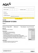 2023 AQA GCSE CITIZENSHIP STUDIES 8100&sol;1 Paper 1 Question Paper & Mark scheme &lpar;Merged&rpar; June 2023 &lbrack;VERIFIED&rsqb;