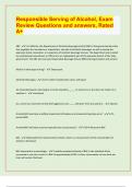 Responsible Serving of Alcohol&comma; Exam  Review Questions and answers&comma; Rated  A&plus;&sol;  latest 2024&sol;25 exam prediction paper&sol; APPROVED&period; 