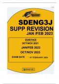 SDENGJ3 SUPP REVISION JAN/FEB 2024 3 PAST EXAM PAPERS FULLY ANSWERED 