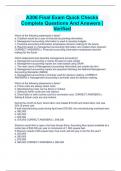 A306 Final Exam Quick Checks Complete Questions And Answers &vert;Verified