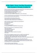 A306 FINAL Exam Verified Questions And Answers Already Graded A&plus;