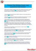 Private Pilot Written Exam&colon; test questions And Answer