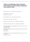 AQA A Level Biology: Taxes, Kineses and Tropisms Pro Final Exam Questions And Answers 2024.
