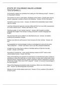 STATE OF COLORADO SALES LICENSE TEST&lpar;PEARLS &rpar;