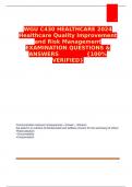 WGU C430 HEALTHCARE 2024 Healthcare Quality Improvement and Risk Management EXAMINATION QUESTIONS & ANSWERS &lbrace;100&percnt; VERIFIED&rcub;