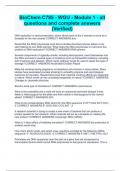 BioChem C785 - WGU - Module 1 - all questions and complete answers &lpar;Verified&rpar;