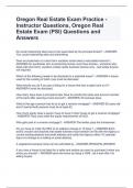 Oregon Real Estate Exam Practice - Instructor Questions, Oregon Real Estate Exam (PSI) Questions and Answers