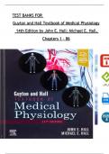 TEST BANK For Guyton and Hall Textbook of Medical Physiology 14th Edition by John E&period; Hall&semi; All Chapters 1 - 86&comma; Verified Newest Version