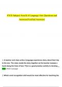 FTCE: Subject Area K-6: Language Arts  Questions and Answers (2024 / 2025) (Verified Answers)