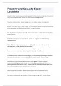 Property and Casualty Louisiana Exam Questions And Answers Rated A&plus; New Update Assured Satisfaction