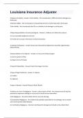 2024 Louisiana Insurance AdjusterExam Questions And Answers Rated A&plus; New Update Assured Satisfaction
