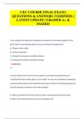 CEC COURSE FINAL EXAM &vert;  QUESTIONS & ANSWERS &lpar;VERIFIED&rpar; &vert;  LATEST UPDATE &vert; GRADED A&plus; &  PASSED