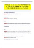 CWEL & CANS EXAM &vert; 147 QUESTIONS  & ANSWERS &lpar;VERIFIED&rpar; &vert; LATEST  UPDATE &vert; GRADED A&plus; & PASSED&period;