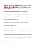 Using Triangle Congruence Theorems &lpar;Quiz&rpar; Exam Questions And Answers Latest Update