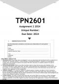 TPN2601 Assignment 2 (ANSWERS) 2024 - DISTINCTION GUARANTEED