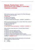Netsuite, Practice Exam NEW!!  [QUESTIONS AND CORRECT ANSWERS)  VERIFIED ANSWERS