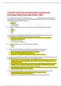 CLG 001 DoD Governmentwide Commercial Purchase Card Overview Exam 100%