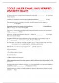 TCOLE JAILER EXAM &vert; 100&percnt; VERIFIED CORRECT 2024&sol;25