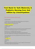 Test Bank for Safe Maternity & Pediatric Nursing Care 2nd edition by Linnard-palmer 
