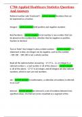 C784-Applied Healthcare Statistics Questions And Answers