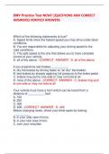 DMV Practice Test NEW&excl;&excl; &lbrack;QUESTIONS AND CORRECT  ANSWERS&rpar; VERIFIED ANSWERS