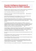 Counter intelligence Awareness & Reporting Course for DOD &vert; Updated 