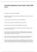 Pesticide Regulation Exam Study Guide 2020 &lpar;CA&rpar; Questions and Answers  2024