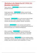Marketing in the Digital Era D373 WGU OA Questions And Answers