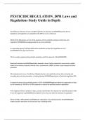 PESTICIDE REGULATION_DPR Laws and Regulations Study Guide in Depth Questions and Answers 2024