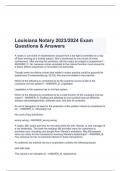 Louisiana Notary 2023/2024 Exam Questions & Answers